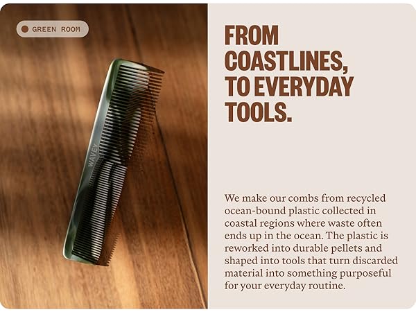 Wavey Combs made from recycled ocean bound plastic