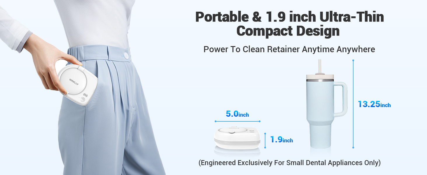 Ultrasonic Retainer Cleaner Machine dental cleaning pod compact portable cordless