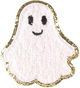 White Ghost Halloween Patches Iron on Patch Ghost Pumpkin Embroidery Accessory for Coat Scarf Bac...