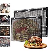 Mesh Grill Bags - Grill Bags for Outdoor Grill Set of 2 - Non Stick BBQ Grilling Bags, Reusable a...