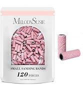 MelodySusie 120 Pcs Nail Drill Bits Small Sanding Bands for 3.1mm Mandrel Bit, 180 Fine Grit Nail...