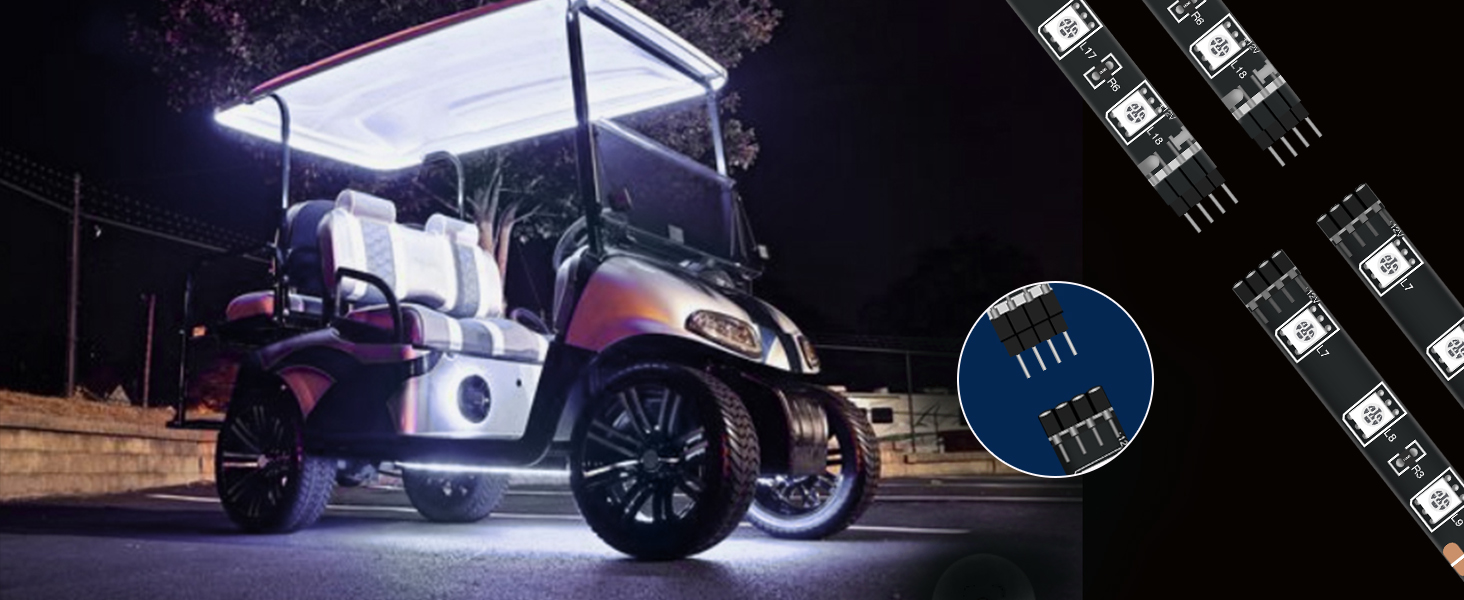 Red Led Strip Lights for Car Motorcycle Golf Cart