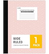 SUNEE Composition Notebook, Wide Ruled Paper, Home School Supplies for College Students &amp; K-12, 9...