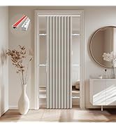 Jilron Accordion Door Curtain,Adhesive Curtain Track Mounting, 100% Blackout Doorway Curtains, fo...