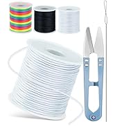 Black White Colorful FIVEIZERO Elastic Bracelet String,1mm,1.2mm,1.5mm 3 Rolls Elastic Cord for B...