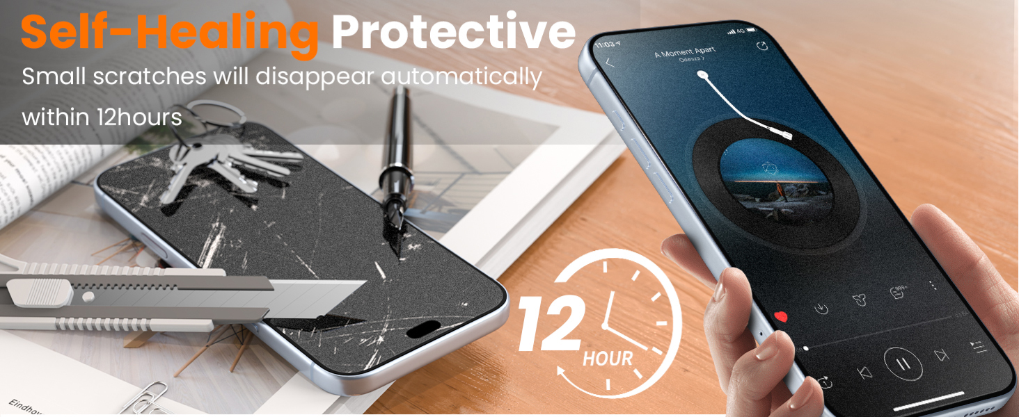 With a self-healing function,as minor bubbles and scratches automatically repairing within 12 hours