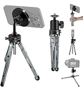 REYGEAK Magnetic Phone Tripod Set for MagSafe, Metal Mini Tripod Selfie Stick with 360° Ball Head...