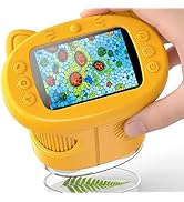 OAEBLLE Kids Microscope, 1000X Portable Mini Pocket Microscope with 2.4? IPS Screen &amp; 8 LEDs, Rec...