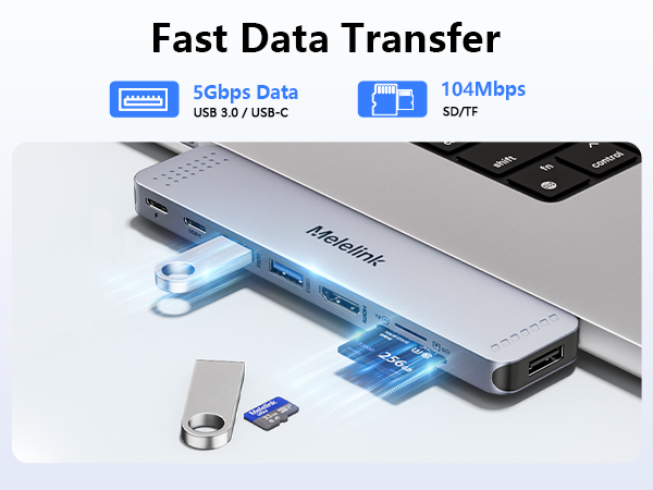 USB C Hub Macbook Accessories with HDMI 4K, Thunderbolt 3, USB C Data Ports,SD/TF Card Slot