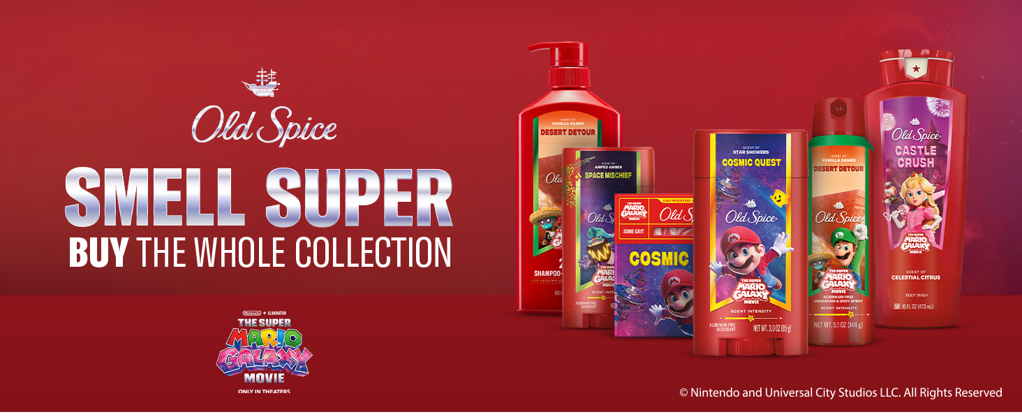 Old Spice collection featuring Super Mario products
