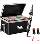 TenSine 180 Colors Alcohol Markers, Double Tip Art Marker Set for Artist(Broad Chisel and Fine Ti...