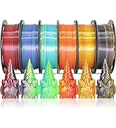 MIKA3D 6 Spools Bicolor Dual Color 1.75mm 3D Printer Filament Bundle, 3D Printing Silk PLA, Silk ...