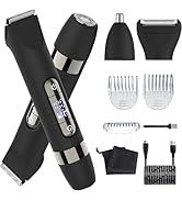 Hatteker 4 in 1 Multifunctional Dual - Head Body Hair Trimmer for Men, IPX7 Waterproof Groin &amp; Bo...