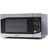 Countertop 0.9 Cubic Feet Microwave Oven, 900 Watt, Stainless Steel Front with Black Cabinet, Com...