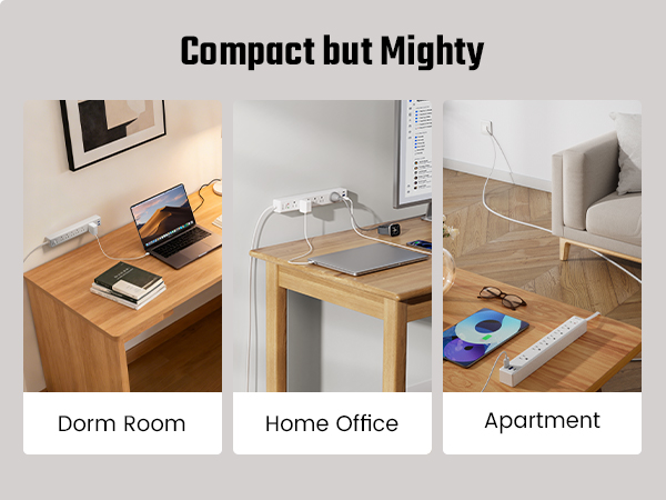 surge protector power strip for home office, college dorm room essentials