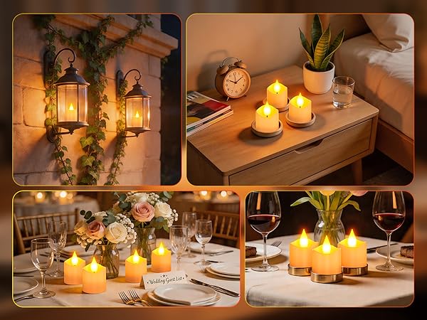 LED votive tea lights candles battery operated home weeding room table wall decor