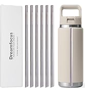 Dreamfocus Reusable Metal Straws Replacement Stainless Steel for YETI RAMBLER Straw Bottle 26 oz ...
