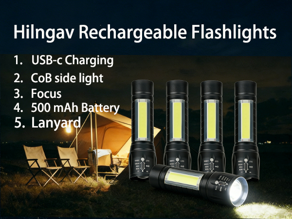 5 Pack Mini Small Pocket LED Flashlight USB-C Rechargeable