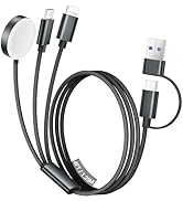 Temdan for Apple Watch Charger,3 in 2 USB C Cable for iPhone 16 Charger/Type C/Lightning,Multi Ch...