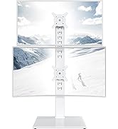 Dual Monitor Stand - Vertical Stack Screen Free-Standing Monitor Riser Fits Two 13 to 34 Inch Scr...
