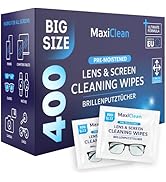 Glasses Wipes Lens Cleaner - Lens Wipes for Eyeglasses - 400 Pre-moistened Individually Wrapped W...