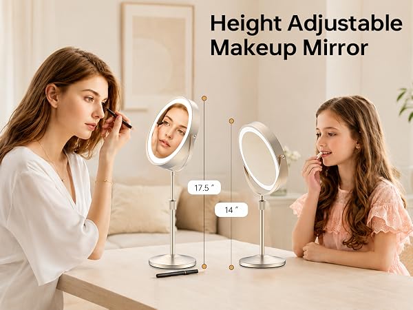Height Adjustable Makeup Mirror