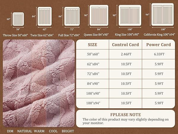 Heated Electric Blanket Heating throw