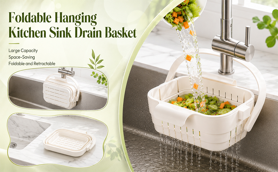 Foldable Hanging Kitchen Sink Drain Basket