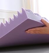 MUXHOMO 3 Inch 7-Zone Queen Mattress Topper, Egg Crate Foam Mattress Topper Queen Size for Back P...