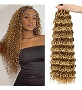 Eerya Long Curly Braiding Hair 18 Inch 4 Packs Ocean Wave Crochet Hair for Black Women Deep Wave ...