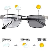 Photochromic Transition Nearsighted Distance Glasses For Men Women Spring Hinge Myopia Glasses Li...