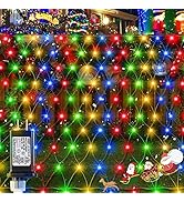 oopswow Garden Net String Lights, Outdoor Backyard Twinkle Decorative Fairy Lights 192LED 9.8X6.6...