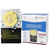 Intermatic T101M 24-Hour Mechanical Timer (Mechanism Only) - 120V SPST, Heavy-Duty, Manual Overri...