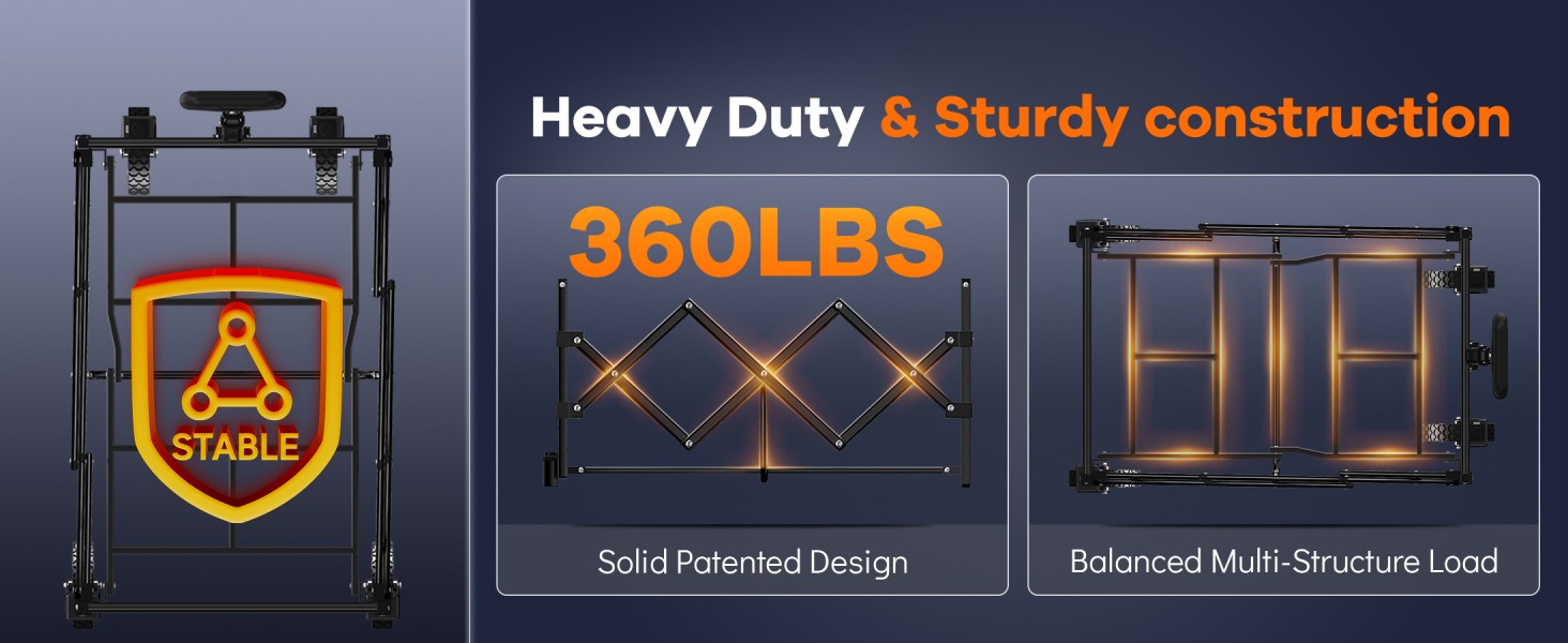 Study Heavy Duty Foldable Cart with 360LBS Load Capacity