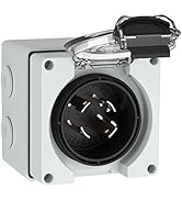 Muelnmey 30Amp Power Inlet Box,NEMA L14-30P 125/250Volt 7500W Inlet Generator Plug Outdoor dustpr...
