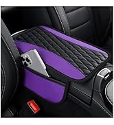 IHOTDER Patchwork Leather Center Console Covers for Cars,Upgraded Arm Rest Cover for Car with Sid...