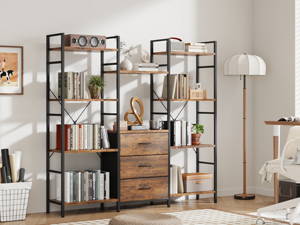 triple bookshelf for office room