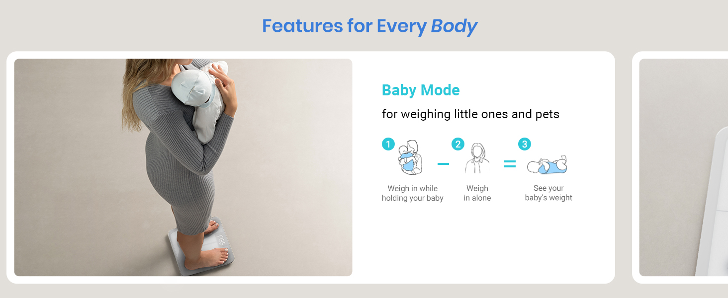 baby mode for weighing little ones and pets