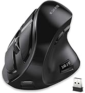 Vertical Mouse, Wireless Ergonomic Optical Mouse (BT 5.0 + Bluetooth 3.0 + USB Connection) with 9...