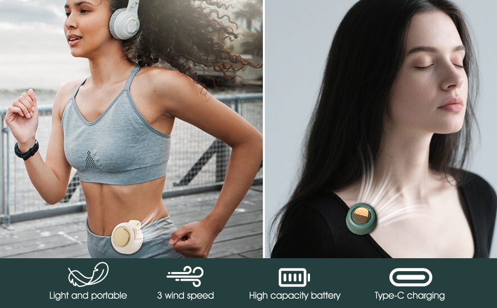 3 Speeds Clip-on Fans for Shirt, Mini Whirlwind Fans for Waist Clips