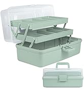 TERGOO 12.5in 3-Layer Multipurpose Craft Organizers and Storage with Adjustable Dividers, Portabl...