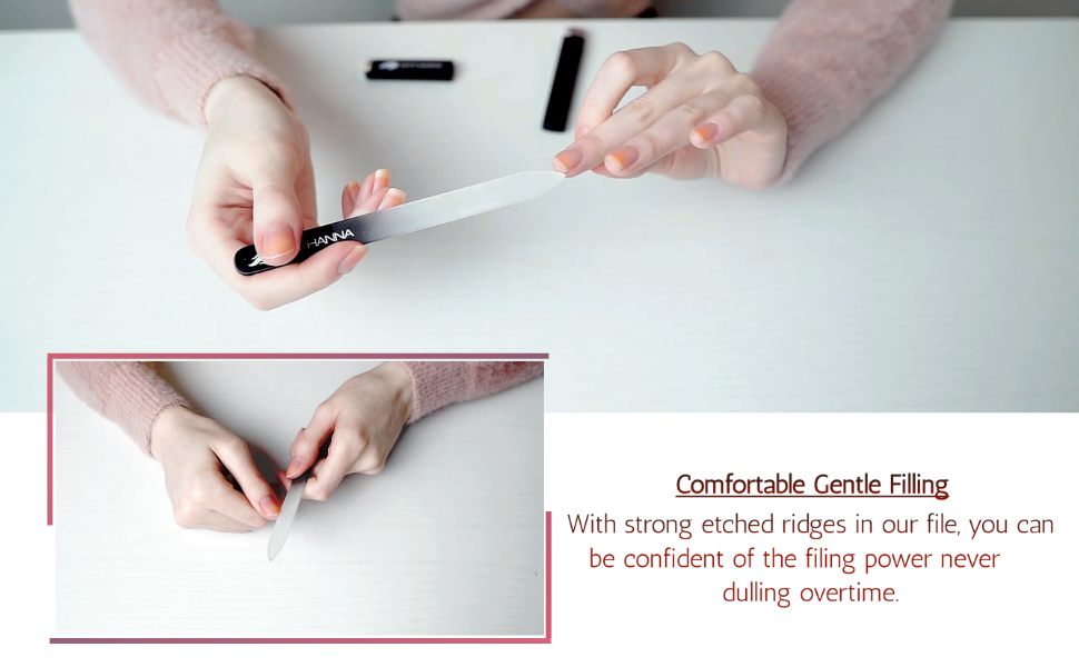 glass nail file with case