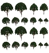 Housoutil Miniature Trees for Crafts, 20PCS Dark Green Model Trees, 3-8cm Miniature Scenery Lands...