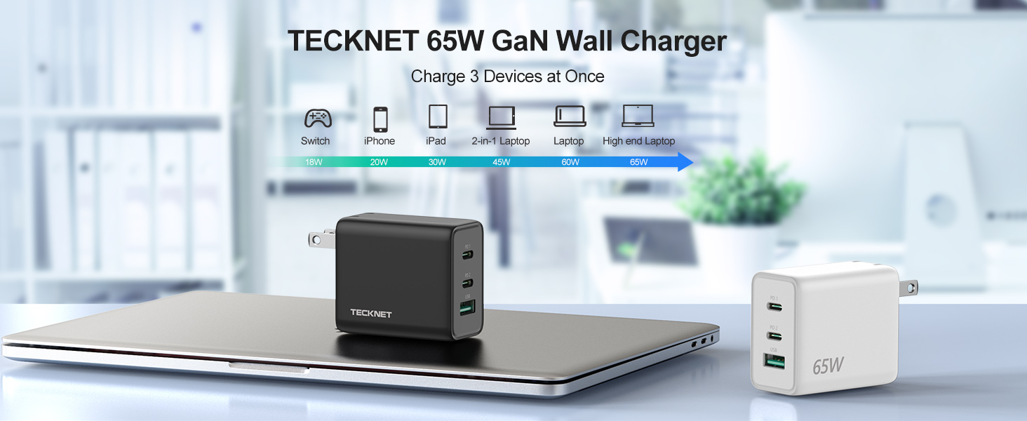 TECKNET 65W Wall Charger