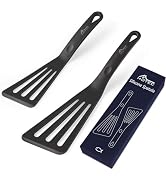 HOTEC Heat Resistant Silicone Slotted Fish Turner Spatula Set, Flipper Cooking Spatulas, for Non ...