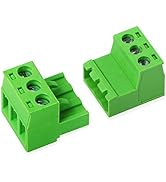 GINTOOYUN 5 Sets Phoenix Connector 3 Pin, 2EDGRK 3-Pole 5.08 mm Terminal PCB Pluggable Screw Term...
