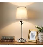 NIORSUN Portables Cordless Table Lamp,Flaxen Fabric Shade Battery Operated Lamp,5200mAh Bedside T...