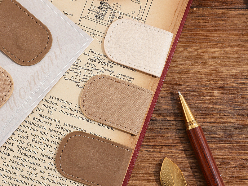 3PCS Magnetic Leather Bookmarks