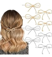 8 Pcs Metal Bow Hair Clips Chic Bows Hair Pins Elegant Cute Hair Barrettes Simple Minimalist Head...