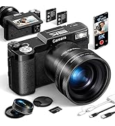 FLATIC Digital Camera with WiFi, 5K 64MP Cameras for Photography with 180° Flip Screen for YouTub...